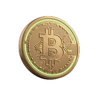 Goldene Bitcoin M&uuml;nze mit lime-gr&uuml;nem Neon-Ring als Krypto-Bonus Symbol bei Golisimo Casino